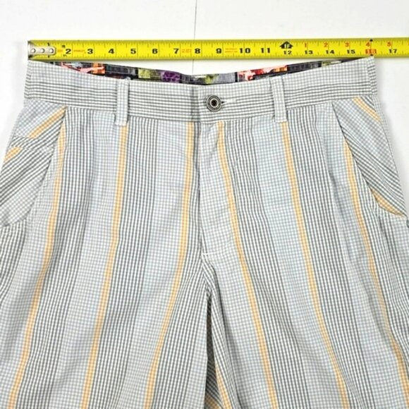 Lululemon Men's Kahuna Shorts Gray Orange Plaid Lightweight 8.5" Inseam Sz 34 - Picture 13 of 16